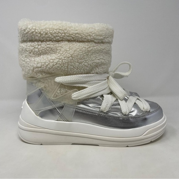 MONCLER Insolux M Rubber Trimmed Fleece Metallic and Leather Snow Boots - NWT - Picture 8 of 14